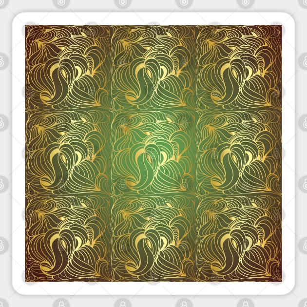 Gold Lines Pattern Sticker by DesignInspire